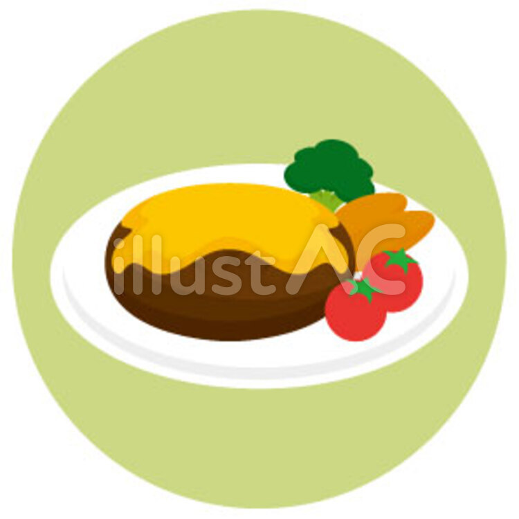 和風おろしハンバーグのイラストイラスト無料・かわいいテンプレート