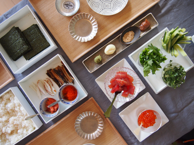 はしおき かんたんレシピ: 太巻 カリフォルニアロールの裏巻