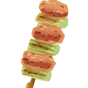 栄養・食べ物・料理 焼き鳥 もものかわいいフリーイラストフタバのフリーイラスト