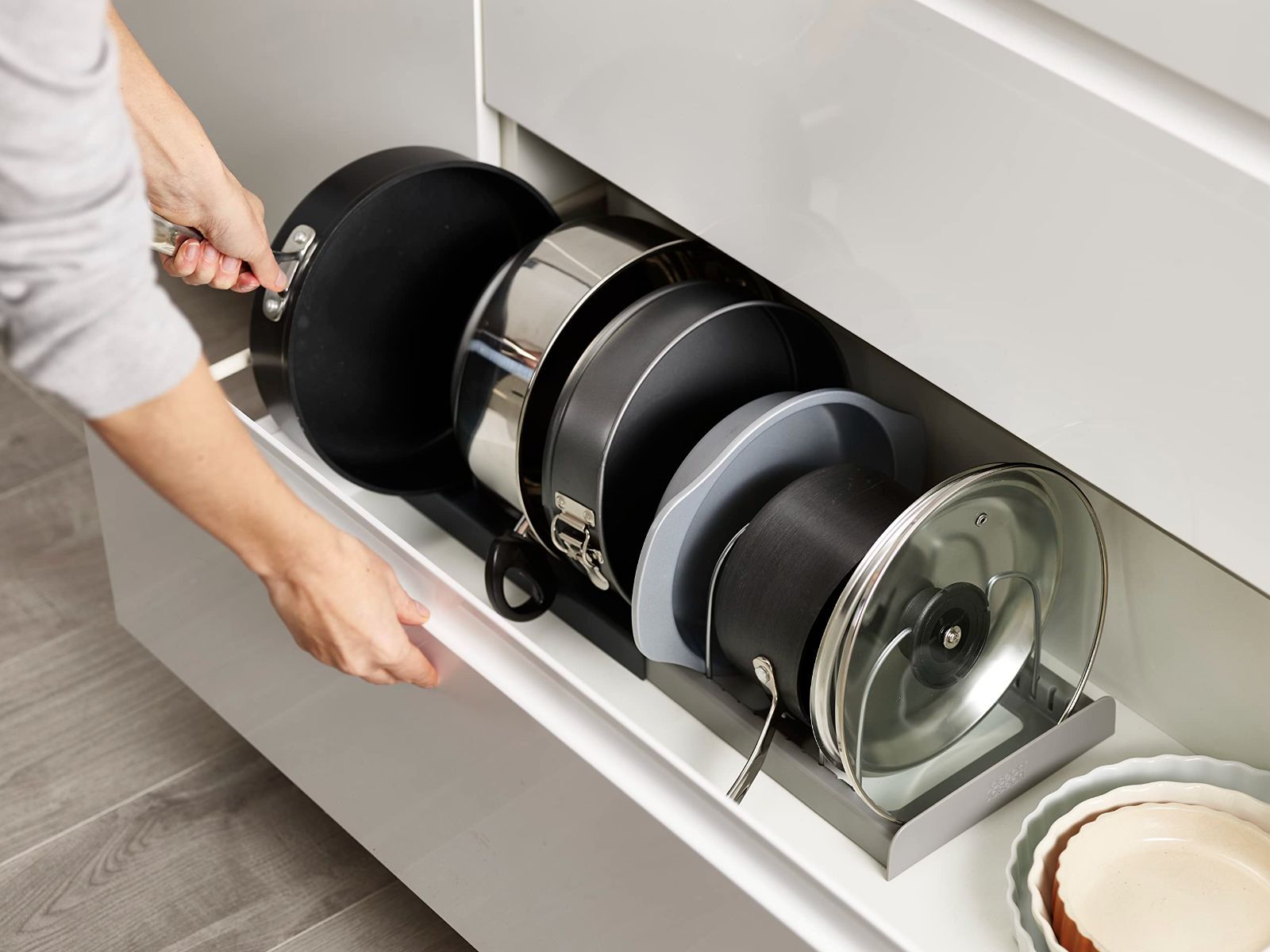 Joseph Josephジョセフジョセフカトラリーケース トレー 収納 ドロワーオーガナイザー 正規品 85166 グレー JosephJoseph カトラリーケース ドロワーオーガナイザー ラージ グレージョセフジョセフ 斜め スリム 洗える 仕切り付き カトラリートレーカトラリー