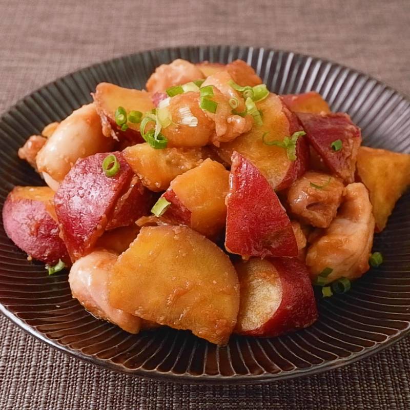 鶏肉とサツマイモのおろし和え