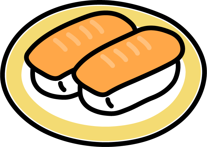 リアルな寿司 炙りサーモン イラスト