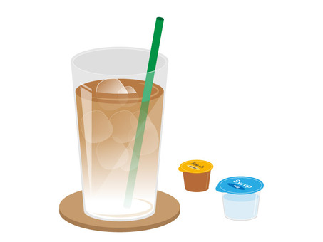 アイスコーヒーとアイスティーとアイスカフェラテのイラスト素材114922031- PIXTA