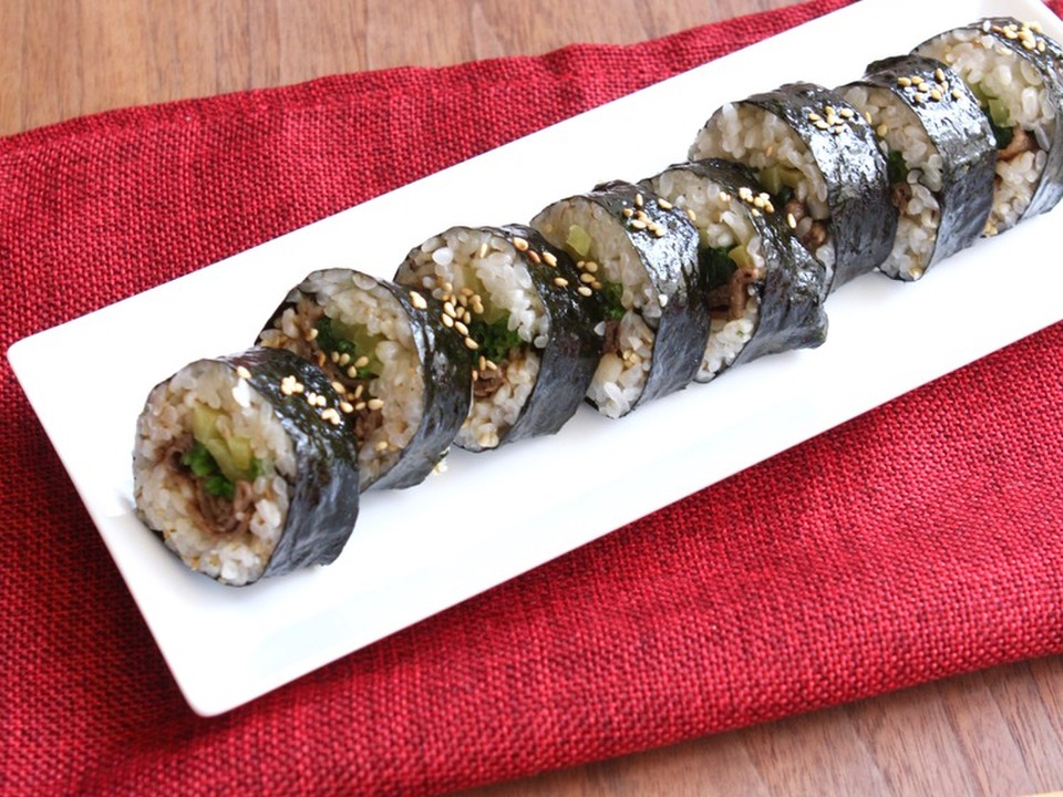 あじさい荘夕食：キンパ 豚汁 ポテト 果物 : 今日の献立