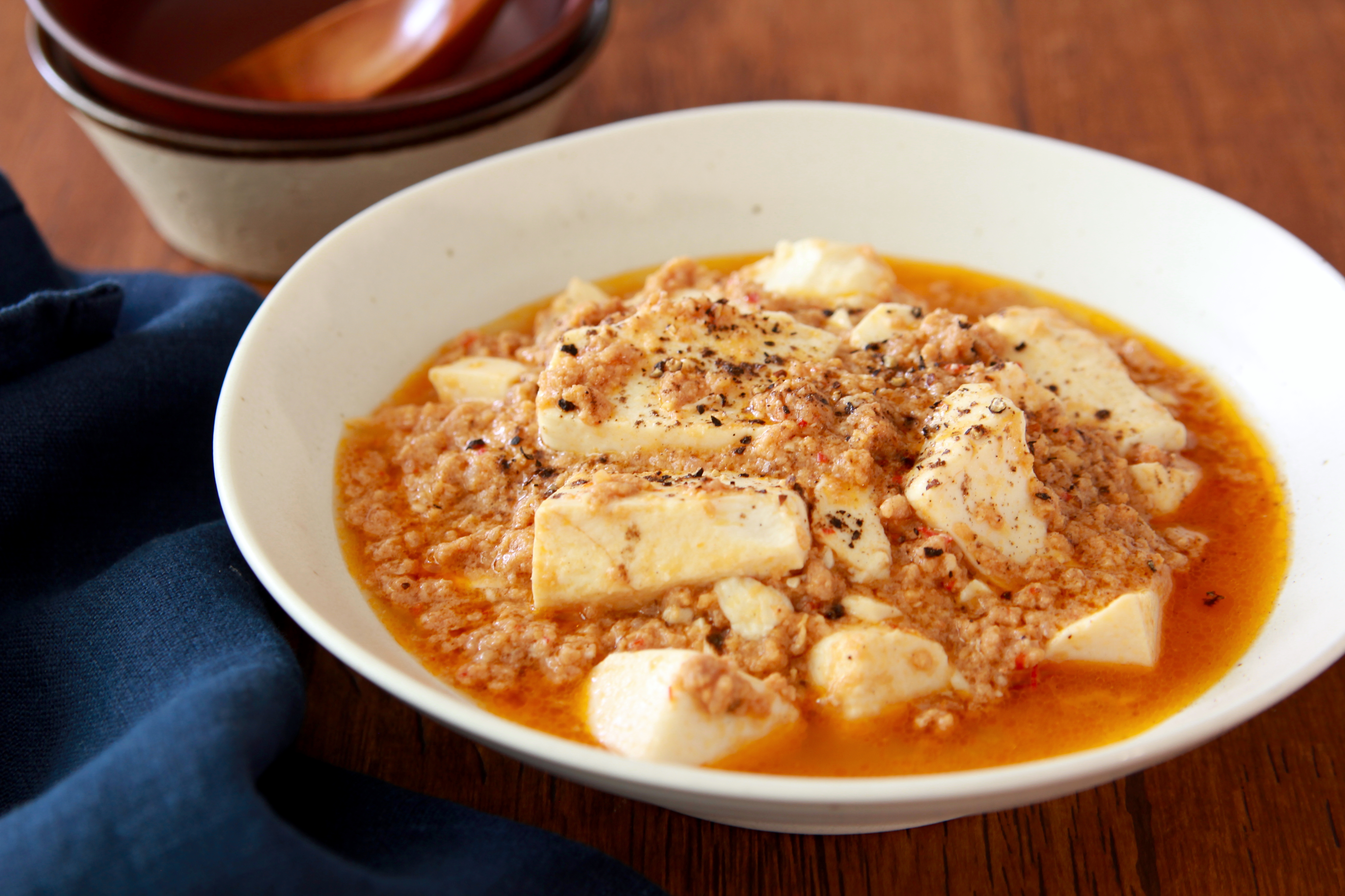 20分 麺つゆで☆和風な麻婆豆腐