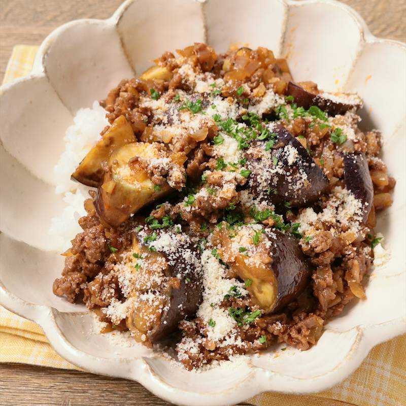 なすのボロネーゼ風パスタ