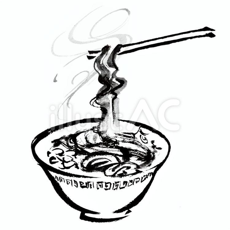 ラーメンや中華料理の手描きイラストセット モノクロ のイラスト素材113428147- PIXTA