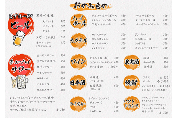 メニュー表ドリンクメニュー表メニュードリンクメニューgウェディング