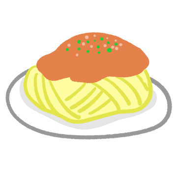 かわいい驚くスパゲッティのイラスト素材無料ダウンロード IllustCute