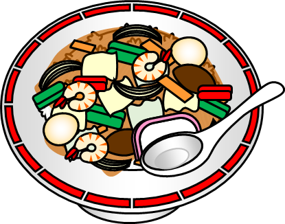 丼に入った、中華丼の無料イラストイラストセンタ