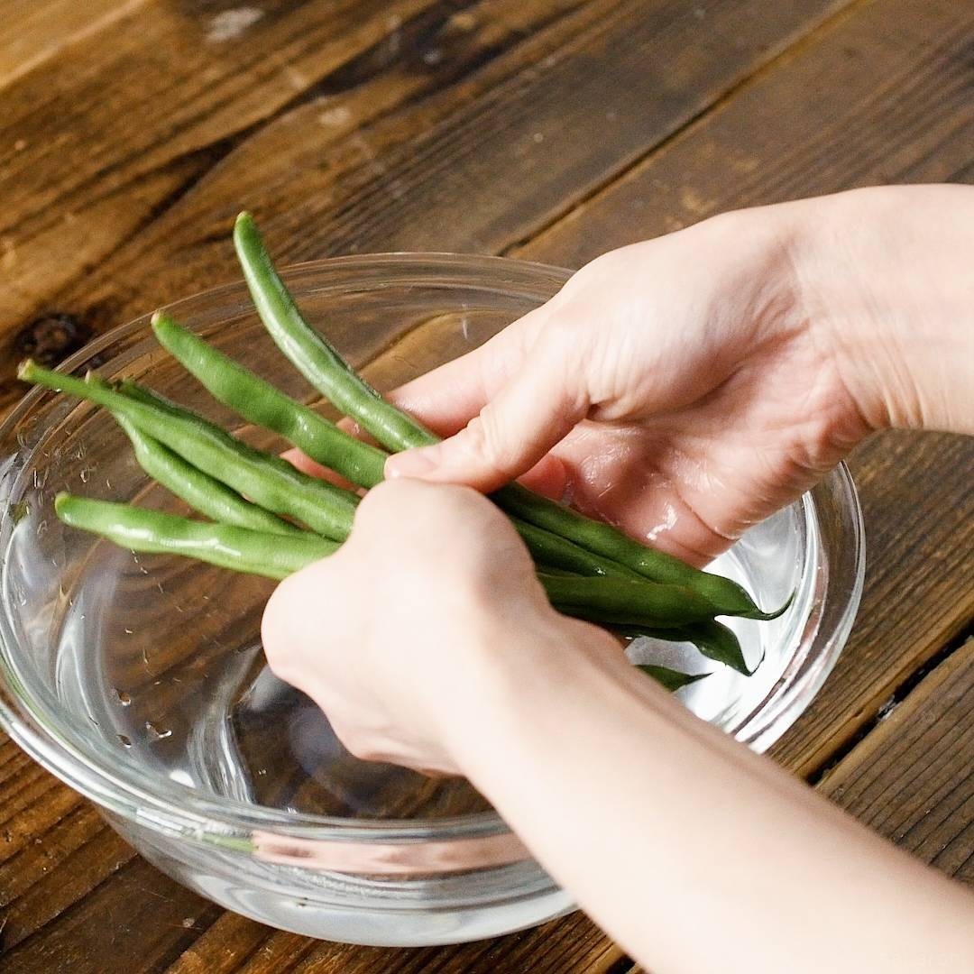 レンジで簡単 いんげんの下ごしらえ
