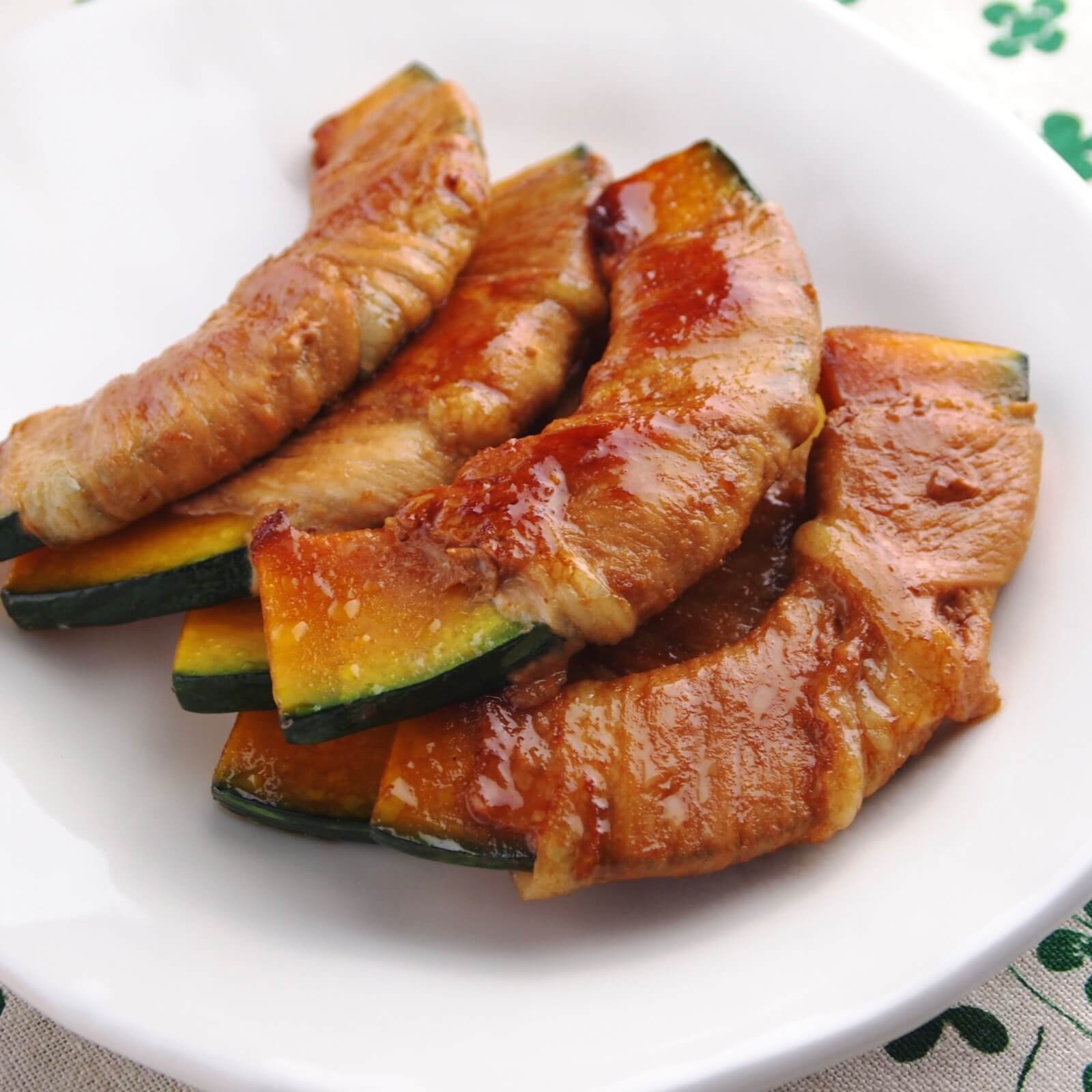カボチャの豚巻き甘辛照り焼き。甘じょっぱい味つけが最高ESSEonline エッセ オンライン