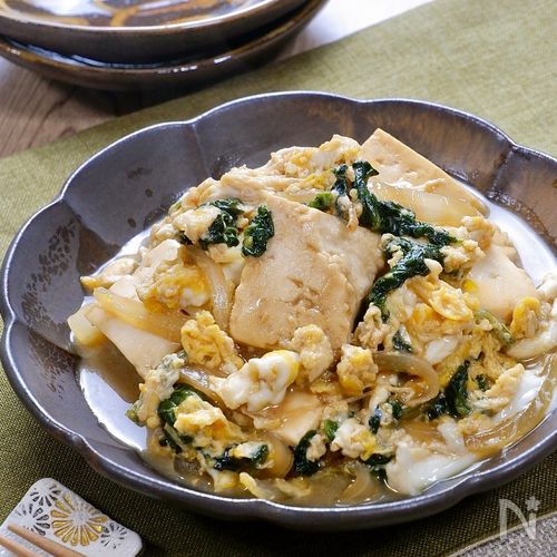 お家にある食材で♪ くずし豆腐とほうれん草の卵とじ