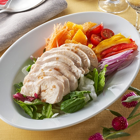 サラダチキンできゅうりとコチュジャンのピリ辛サラダ