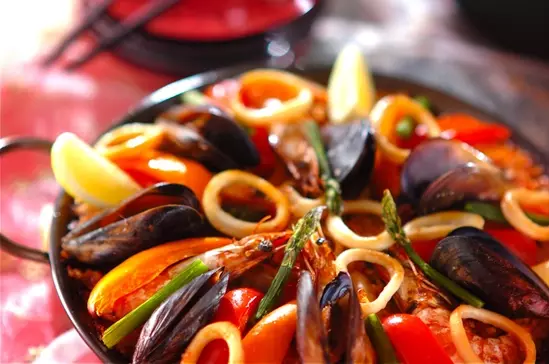 お手軽シーフードパエリア