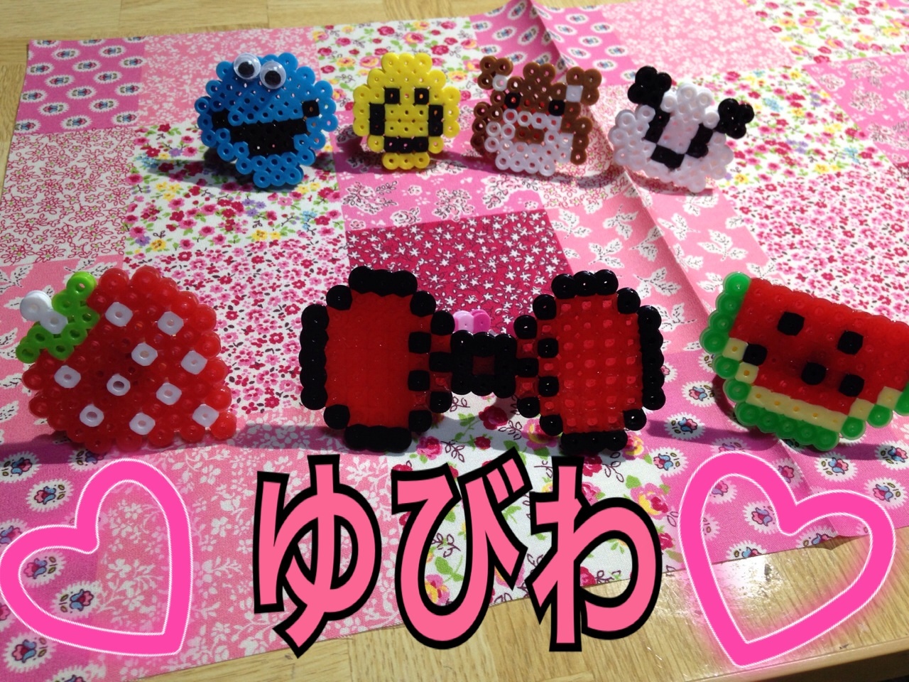 アイロンビーズ イチゴ❀食べ比べガーランド - MI-YU☆のアイロンビーズアトリエ～perlerbeads design～