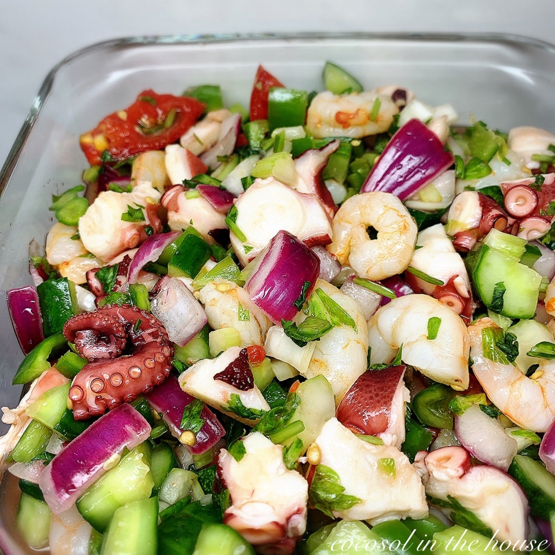 海老とタコのセビーチェ