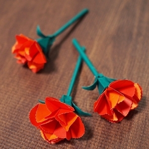 母の日に!折り紙で作る立体的なカーネーション How to make a carnation.origami- YouTube