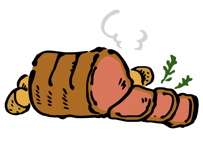 イギリス料理 ローストビーフの無料イラスト。 - Freeillust ꕤ Kyo