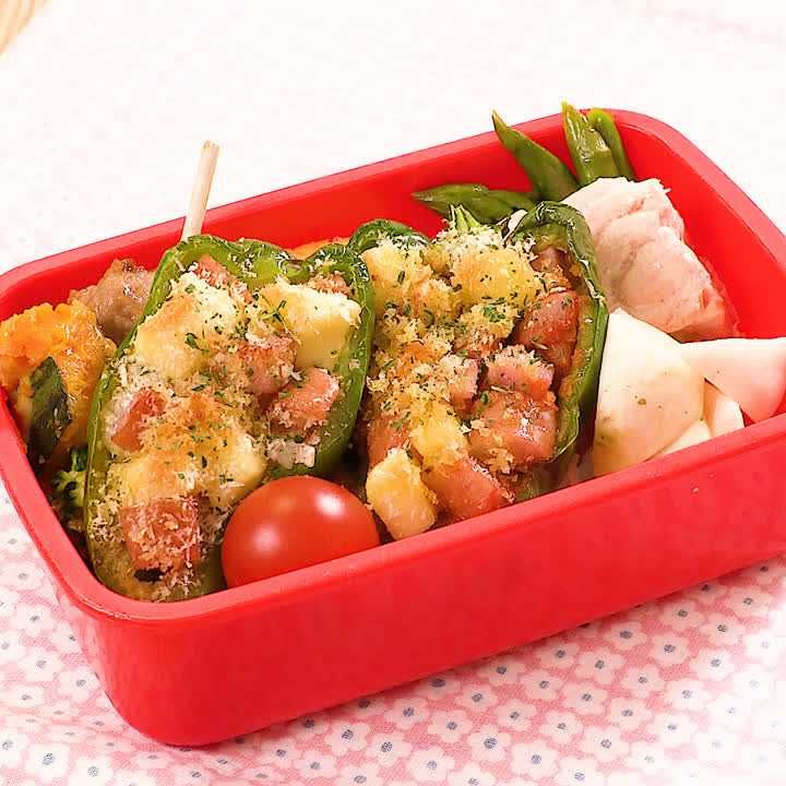 ピーマンの肉詰め弁当高校生男子のお弁当 毎日簡単！ラク弁日記