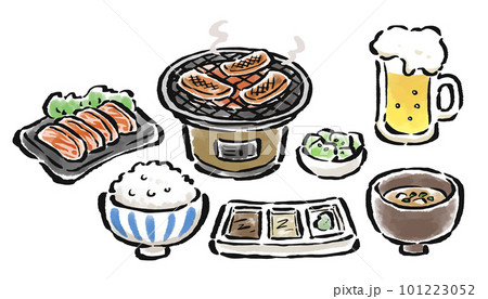 8 17の新作イラスト 皿に盛り付けられた、焼肉用ホルモンの無料イラスト 」R-DESIGNイラストレーター商用利用可能・フリー 素材サイト「イラストセンター」運営のイラスト