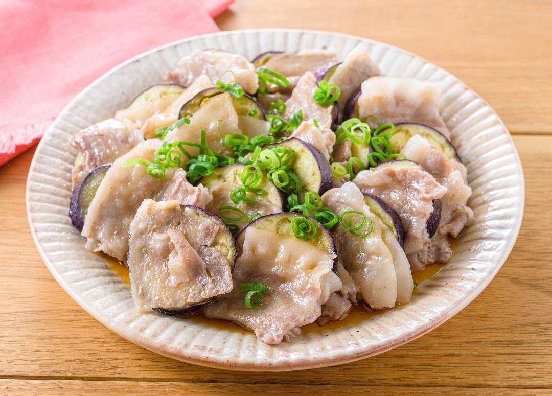 なすと豚肉のねぎぽん炒め