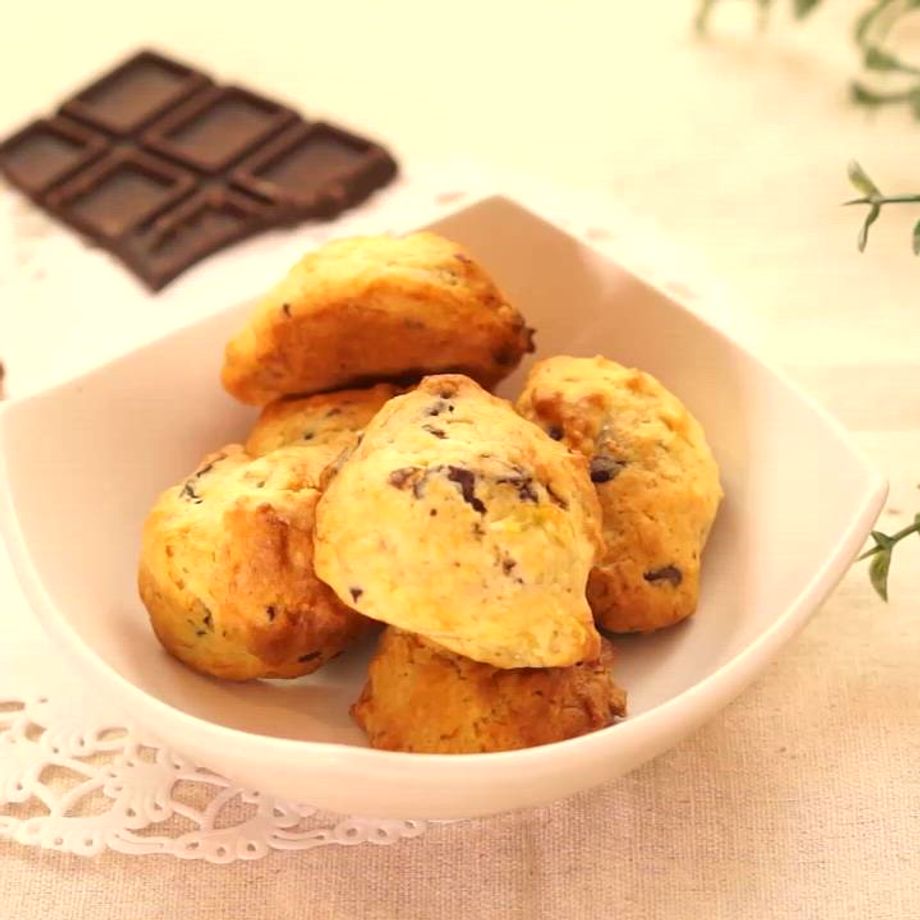 材料3つ 袋一つで混ぜるだけ！ホットケーキミックスで作る！バナナスコーン