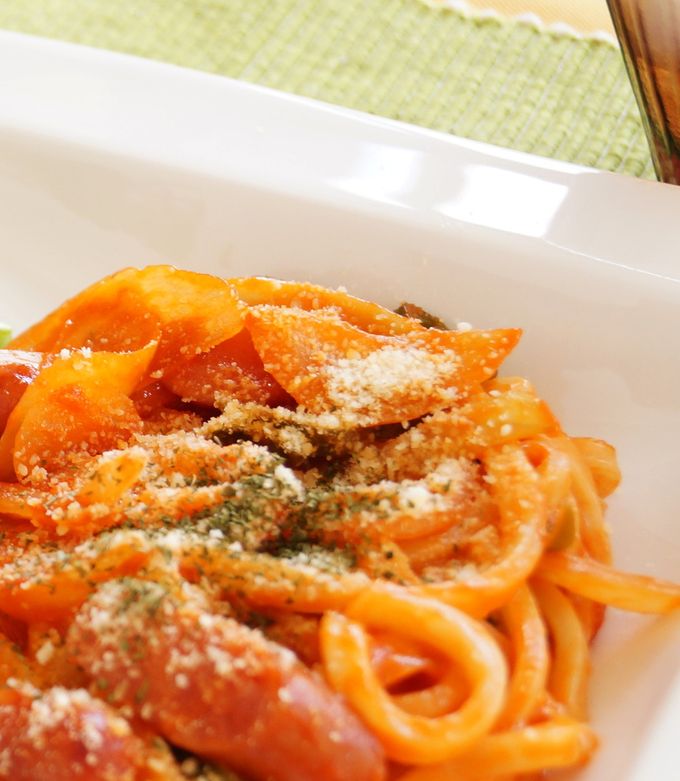 その発想はなかった！うどんで「ナポリタン」作ってみた！ソース絡む絡む～♡なのに喉ごしツルっ 農家直伝『あたらしい日日』こんな時代のニューノーマルな暮らし方。食と農、生活情報をお届けします