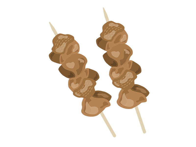 肉料理のフリー素材No05-焼き鳥 のイラストイラストポップ