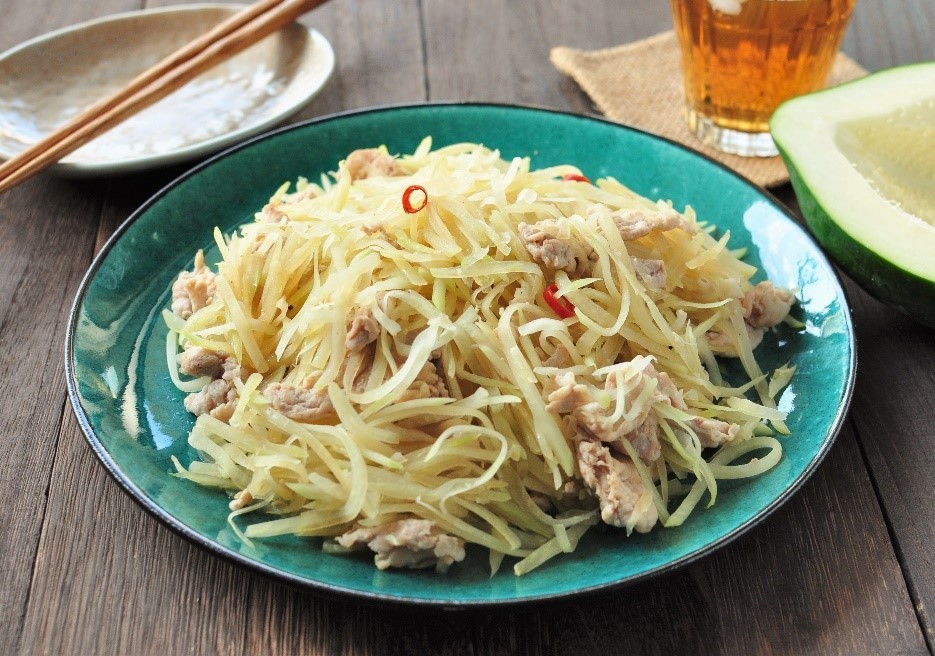 青パパイヤと豚肉の中華風炒め