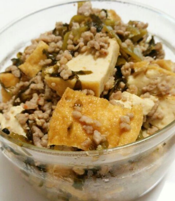 ご飯がすすむ 豚ひき肉と高菜のピリ辛炒め