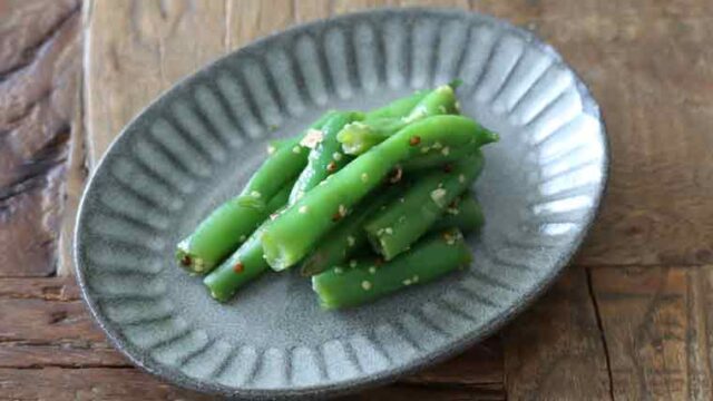 冷凍インゲンとツナあえ