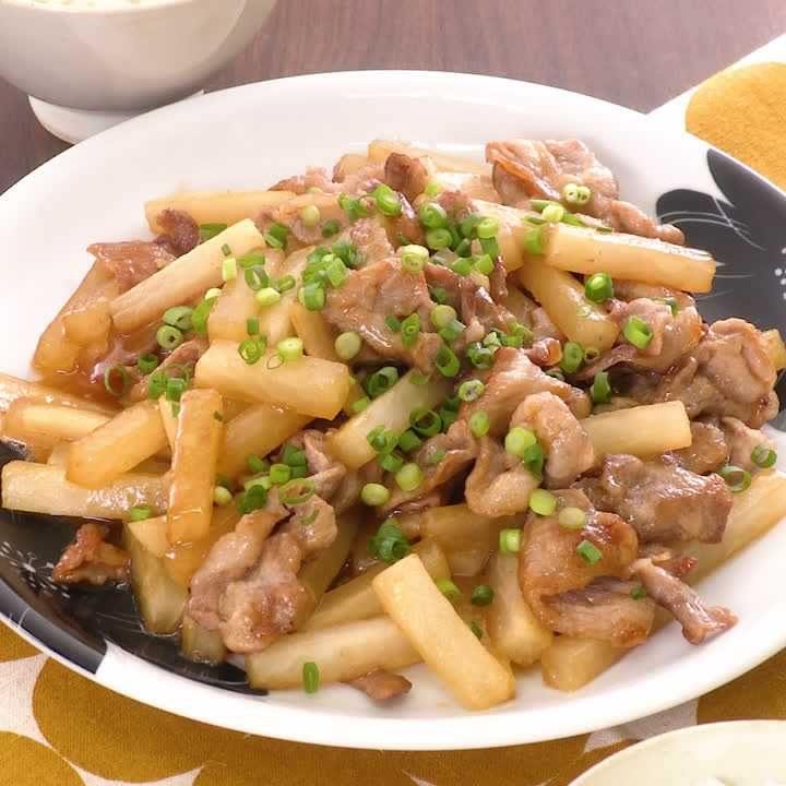 大根と豚肉のきんぴら風