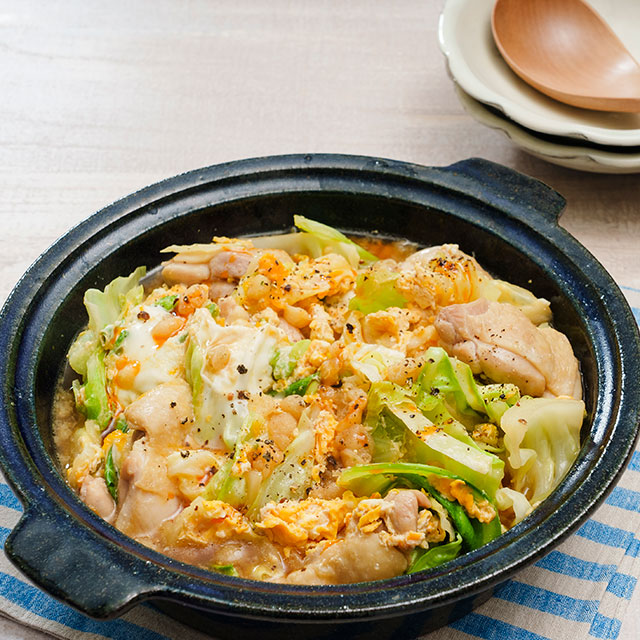 チキンステーキねぎ塩キャベツのっけ