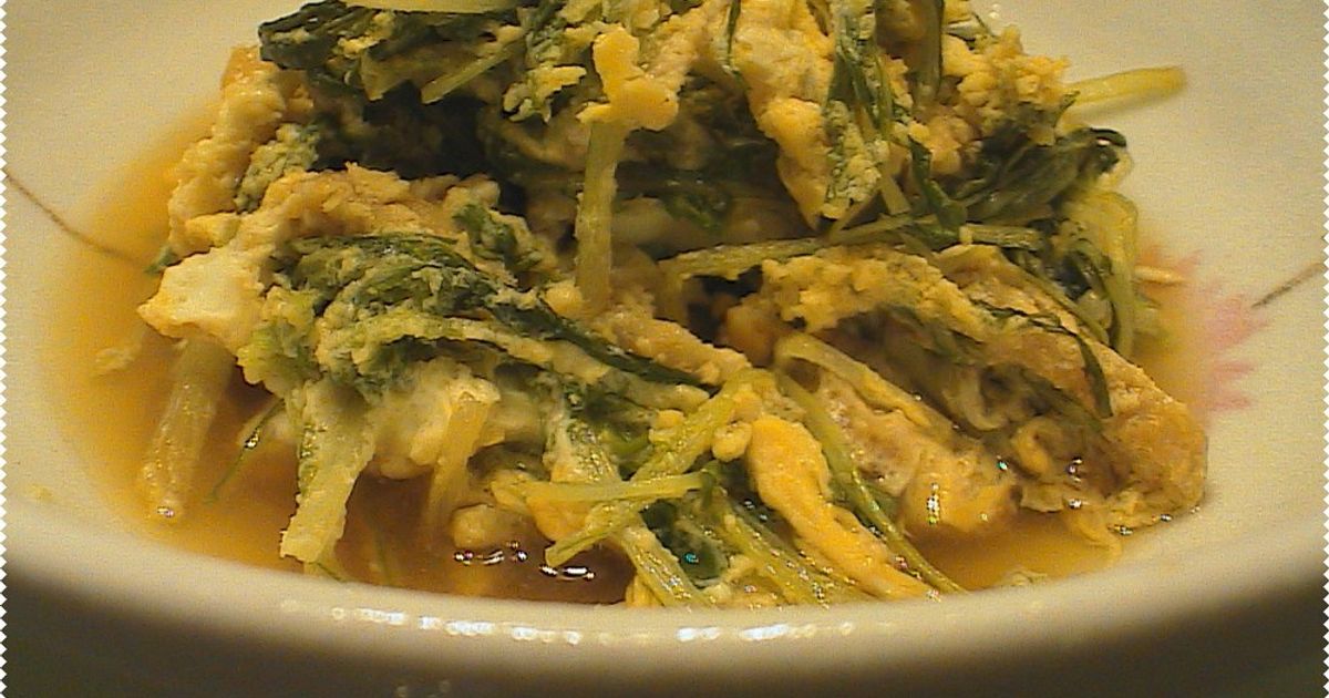 姪に捧げる♡レンジで.水菜の卵とじ