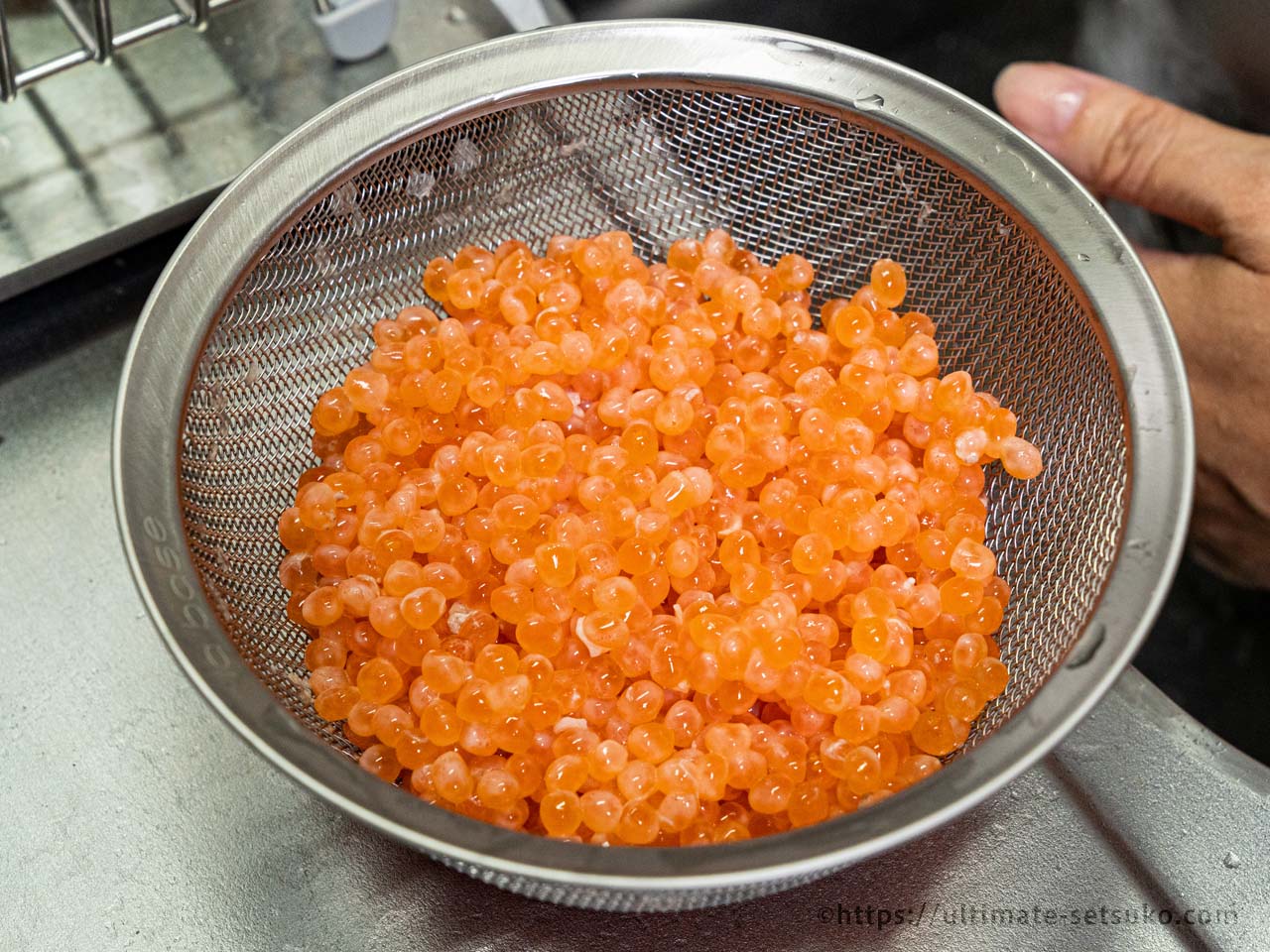 ひとくちの筋子の醤油漬け