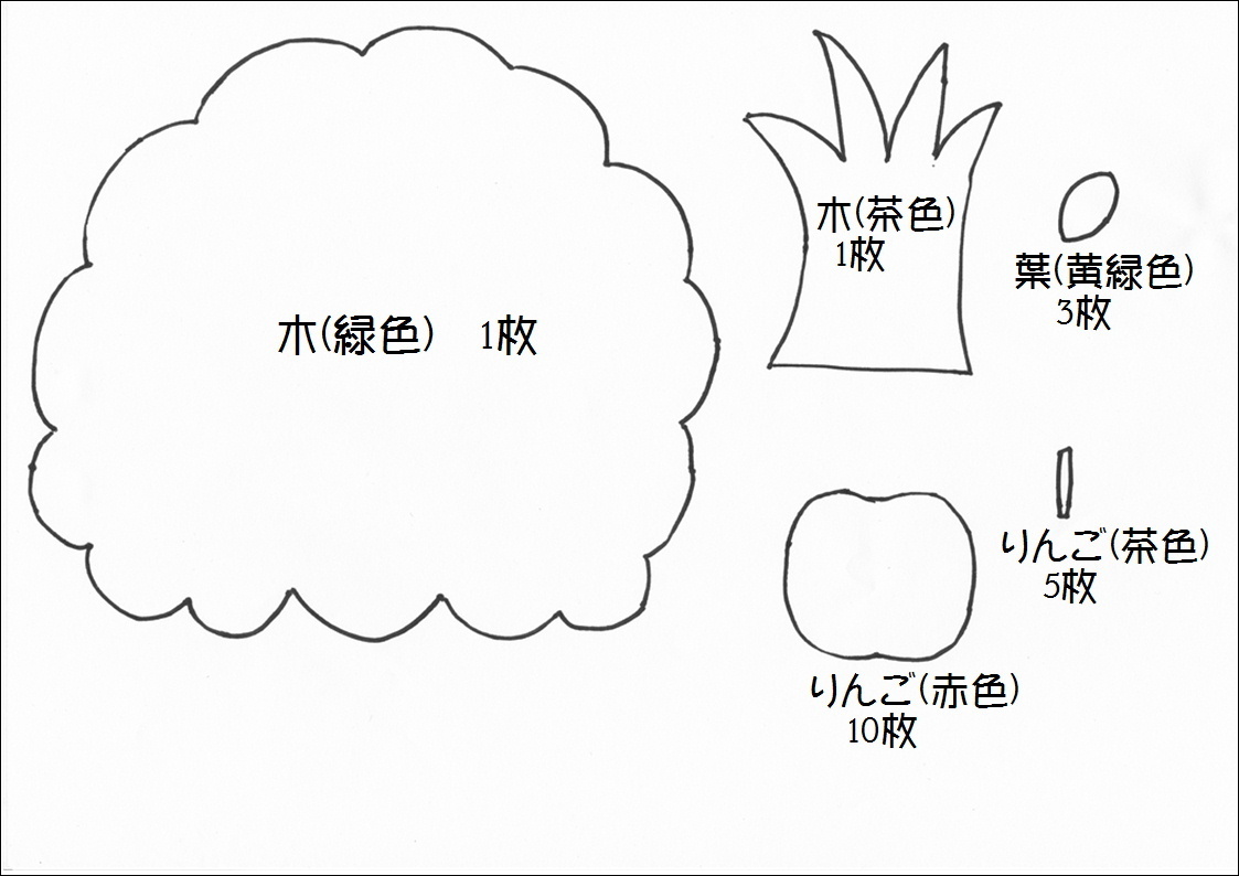 お受験専門店品質 10までの数を学習できる 手作りフェルト教材 リンゴの木お受験用品のお店 ハッピークローバ