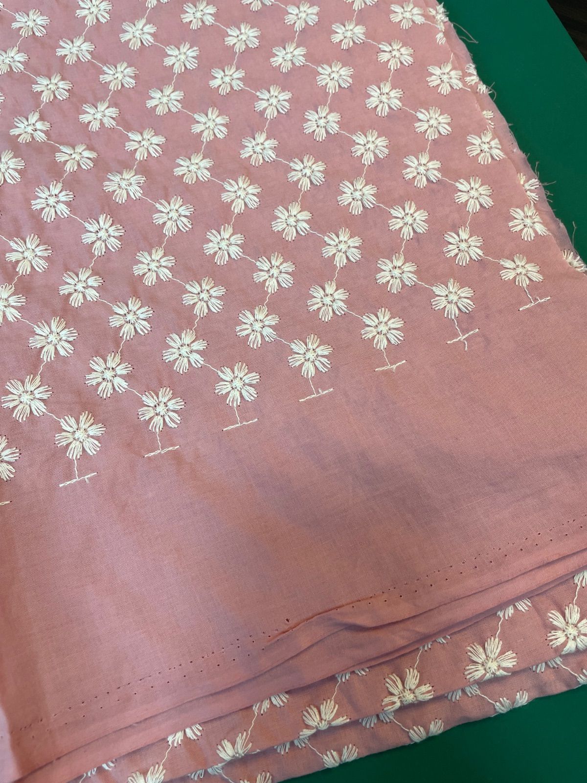 韓国生地刺繍生地ピンク
