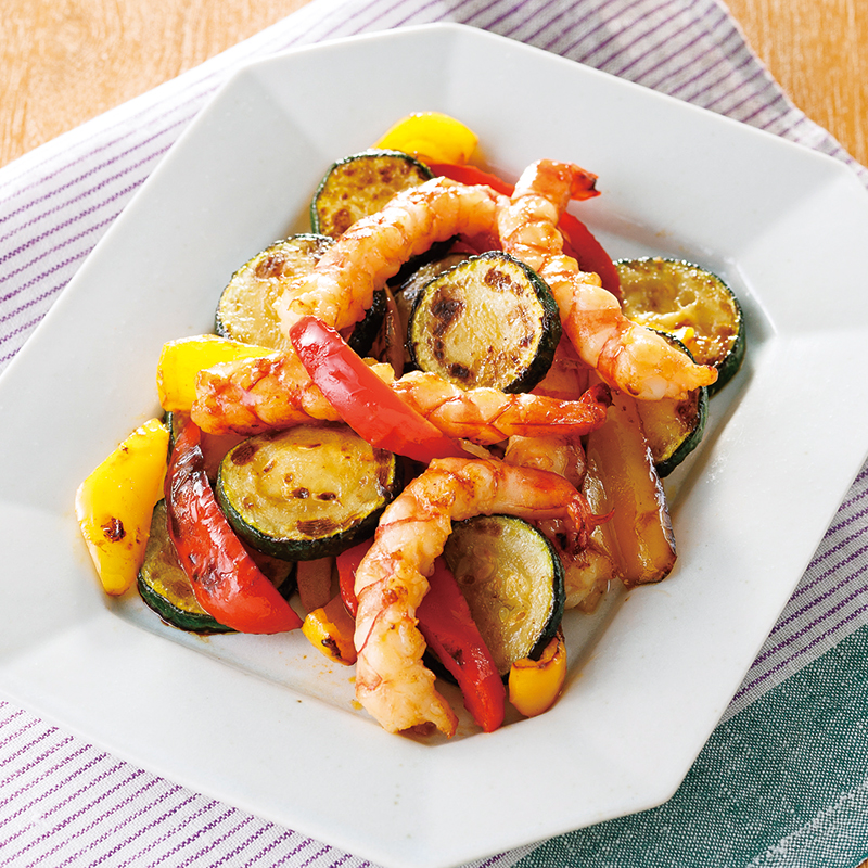 あじと夏野菜のさっぱり甘酢炒め