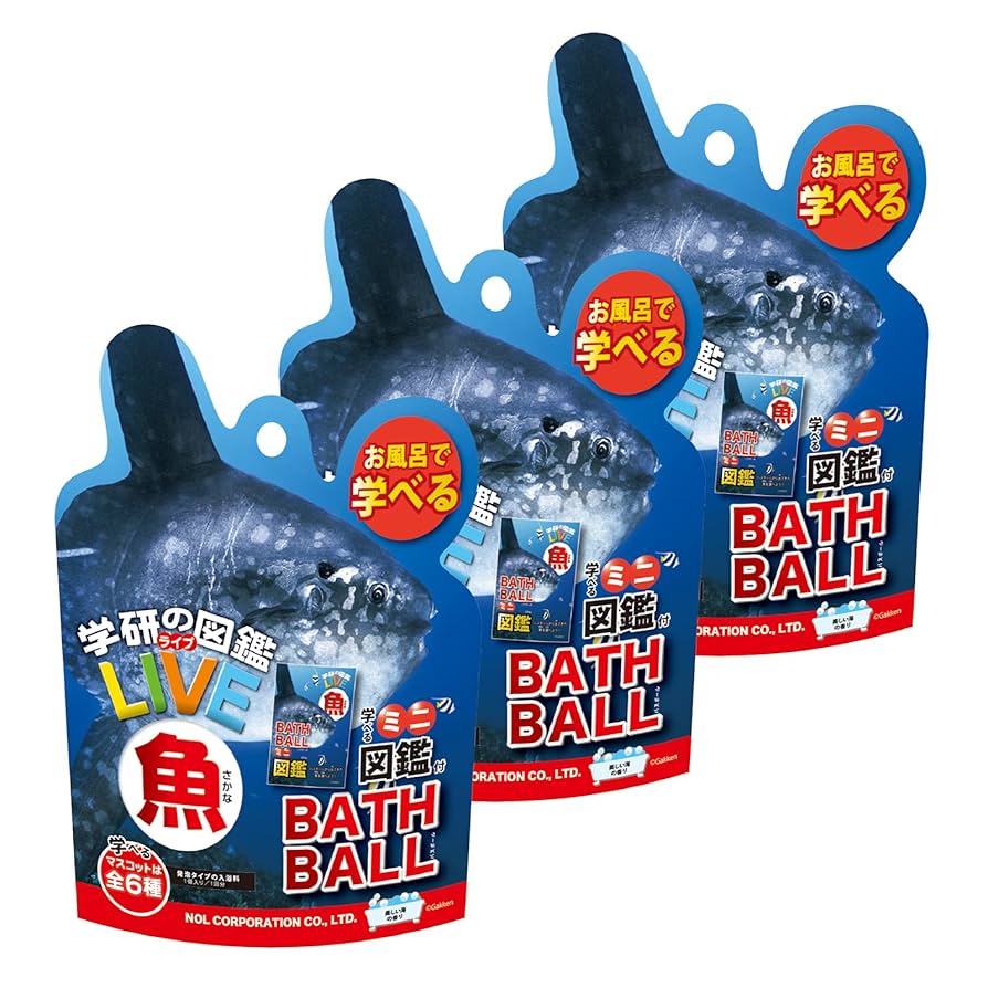 楽天市場お風呂で学べるミニ図鑑付き 学研の図鑑ライブLIVE 魚 バスボール 美しい海の香り マスコット入り入浴剤 発泡タイプgkn-7単品 アーベン がっけん バスボム おもちゃ キッズ 子供 グッズ プチギフト バス用品 おふろ バスフィズ リラックス 2025年 楽天