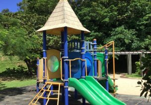 沖縄・嘉数高台公園のピンク色の寒緋桜つるの部屋