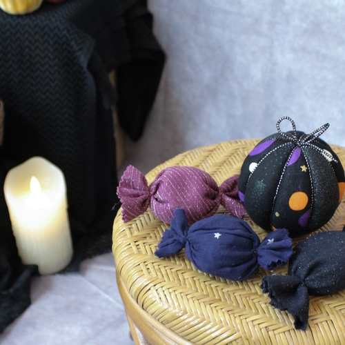 手作りカゴとカラフルキャンディーセット ハロウィンお菓子 布おもちゃ おもちゃ・人形 mitte 通販 18244792Creema クリーマ