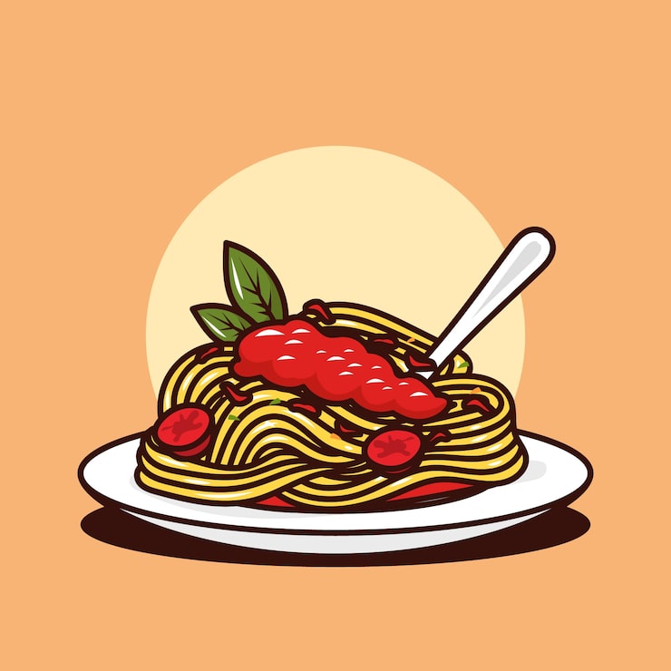 トマトソースパスタイラスト