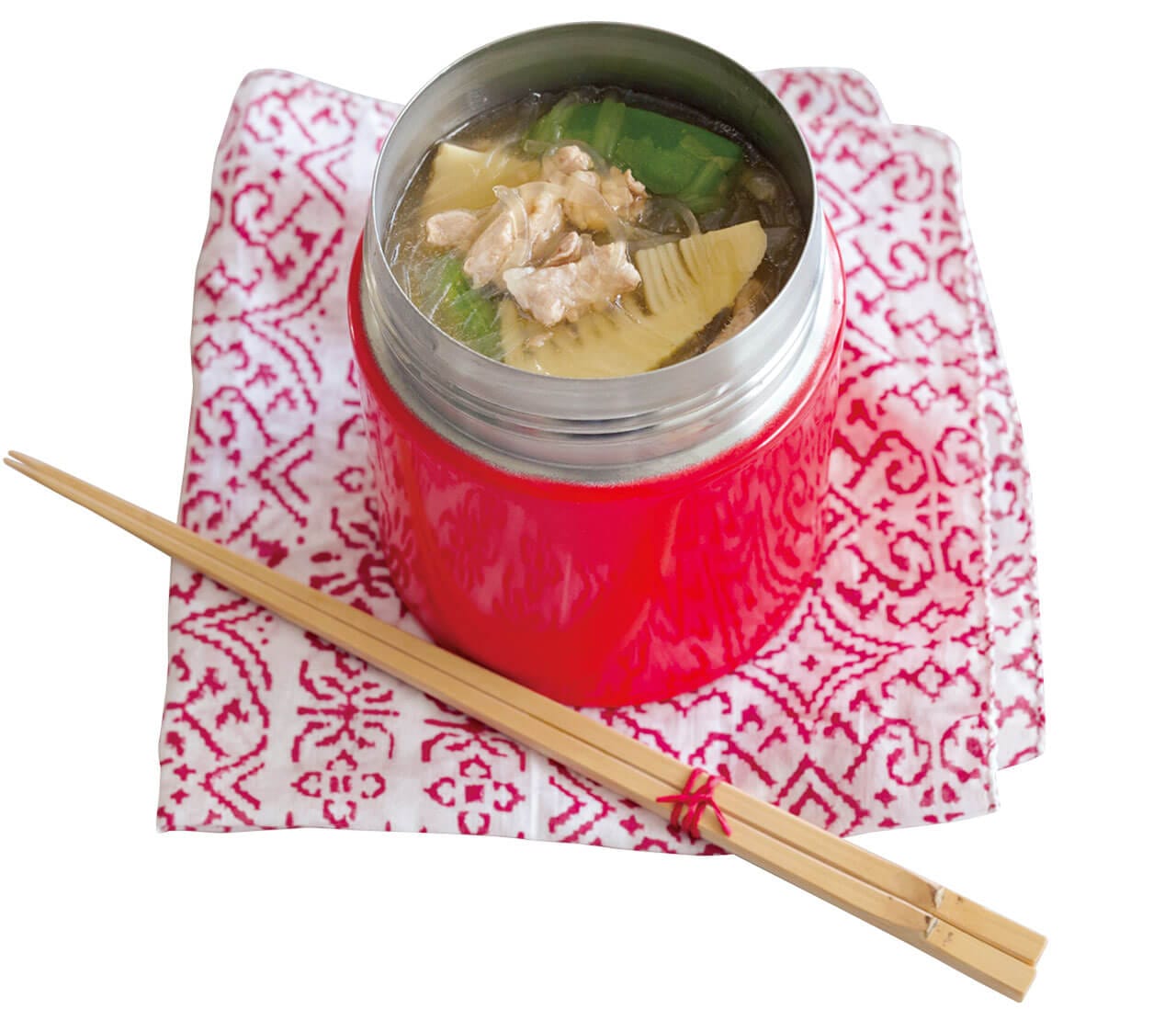 スープジャーだけで！かんたんもち麦参鶏湯レシピはくばく