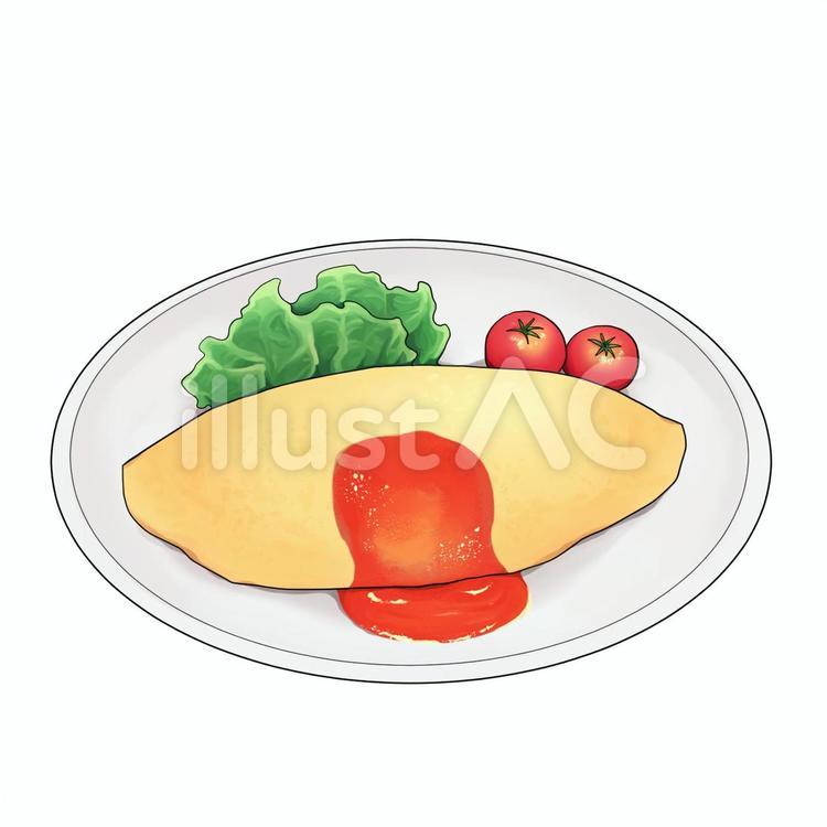 ハート型ケチャップのオムライスのイラストイラスト - No: 2507972無料イラスト・フリー素材なら「イラストAC」