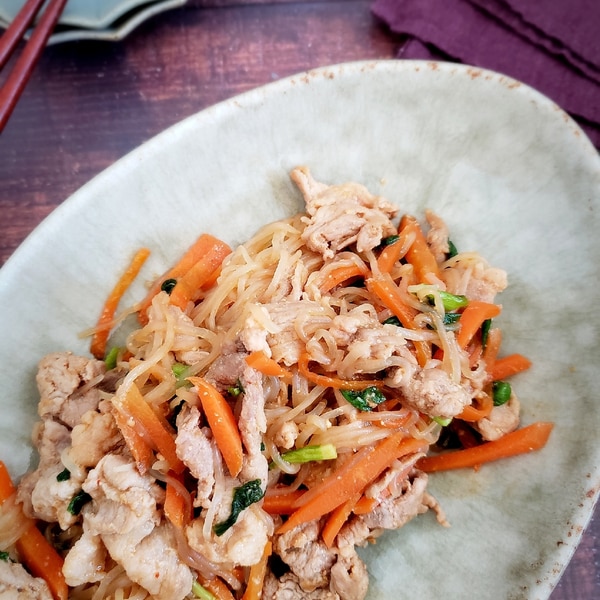 レシピ こっくりウマ辛♬豚キムチチャプチェ♬ - しにゃごはん blog