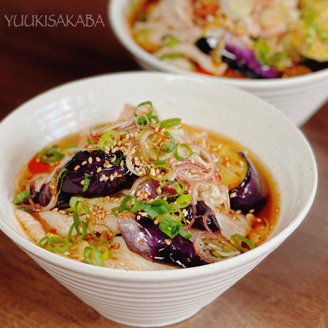 なすと鶏肉の具だくさん汁で食べるそうめん今が旬！栃木県産なすでお手軽・簡単おかず館長の台所