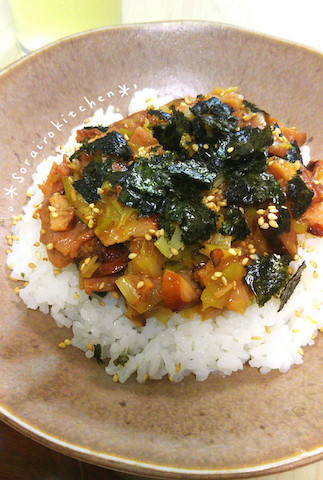 レンジで簡単、チャーシュー丼 塩分2㌘くま吉の減塩食レシピ 外食の塩分比較