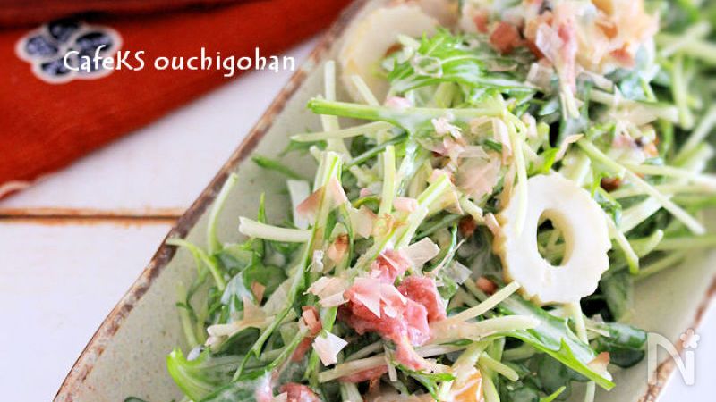 水菜の梅マヨ和え レシピ・作り方 by 料理人のたまご@豆しば - 楽天レシピ