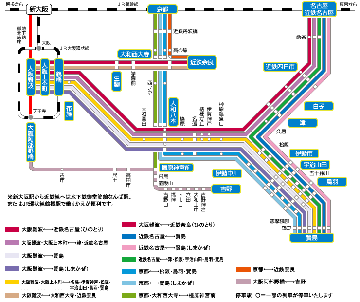 近鉄名古屋線 伊勢中川行きの路線図・停車駅 | 路線図ネット